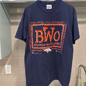 Vintage 1998 BWO Broncos World Order Sport Attack Tee Size L